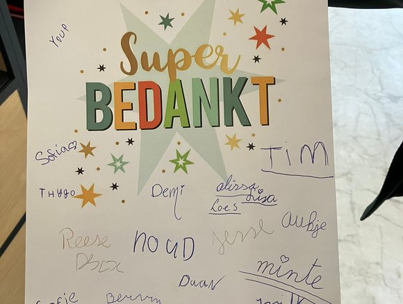 Een bedankje van de leerlingen van de Jozefschool